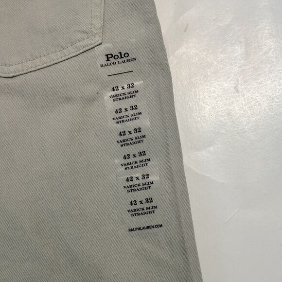 Polo Ralph Lauren Jeans Mens 42x32 Varick Slim Fit Straight Hemp Denim Grey Zip - Picture 15 of 16